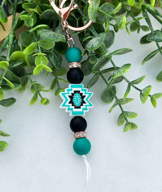 Blue Lagoon Aztec Keychain
